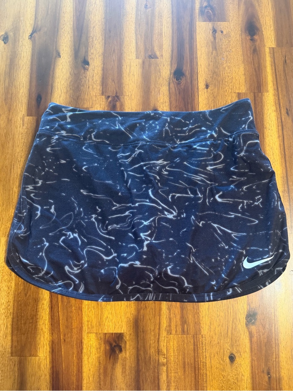 Nike Black Marble Print Athletic Skort